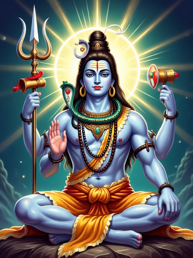 Lord Shiva em estilo de arte digital gerado por IA