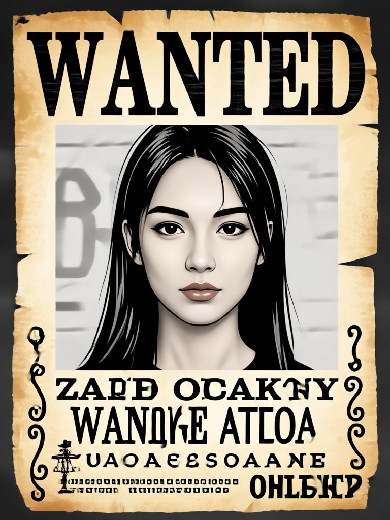 Movie style wanted poster for a character