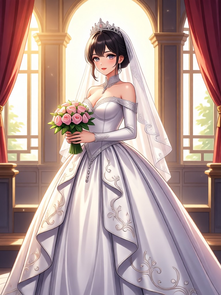 Cyberpunk anime bride design