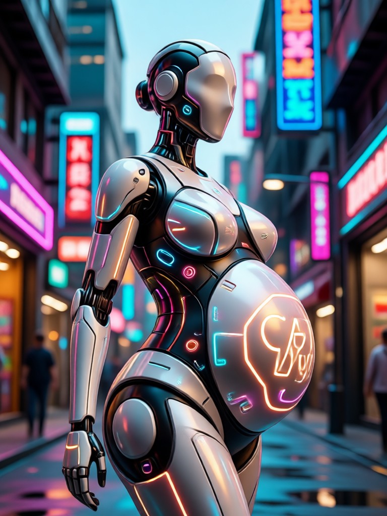 Soft light pregnant AI study four