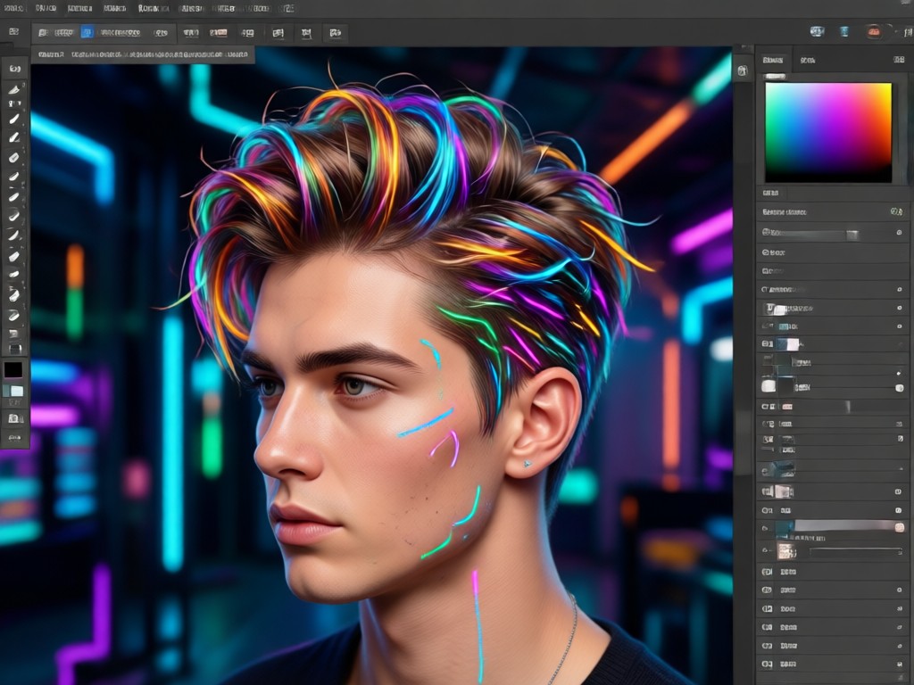 Realistic AI hairstyle integration on a photo