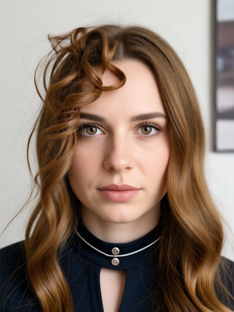 AI hair color change to vibrant silver grey