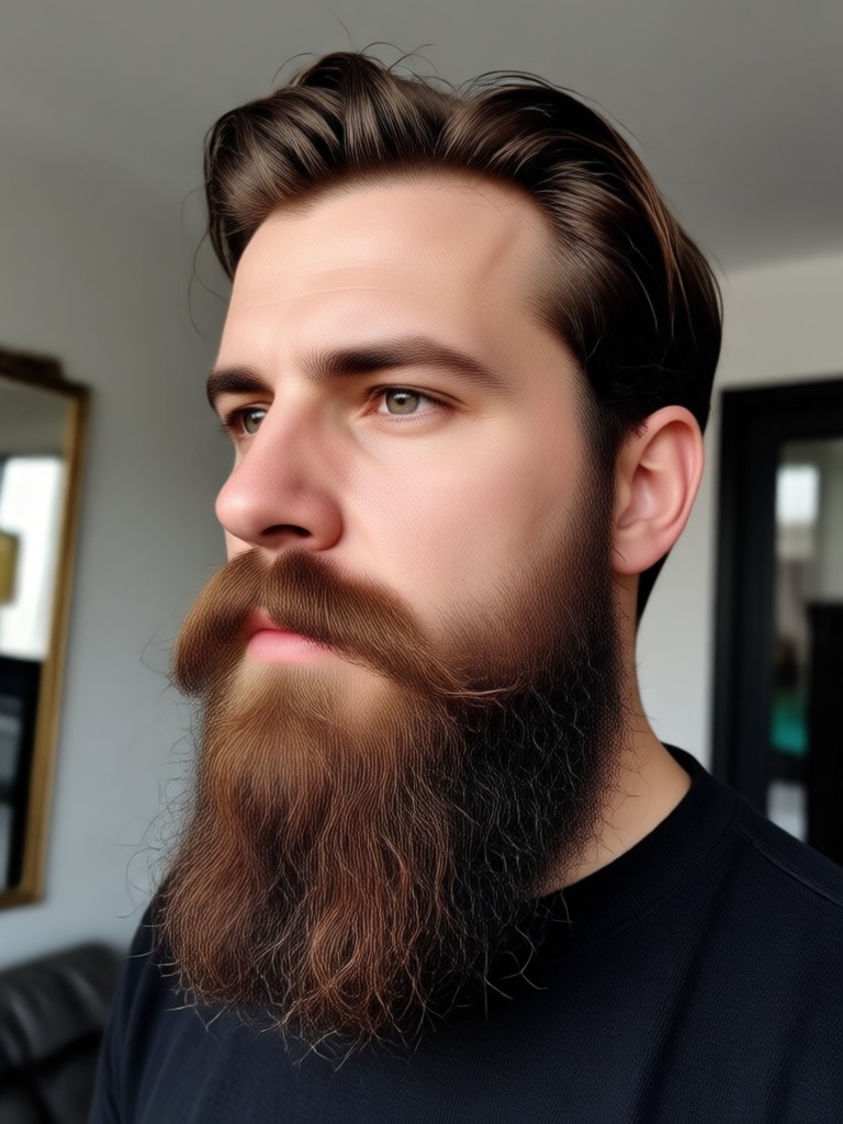 AI handlebar mustache added to a photo