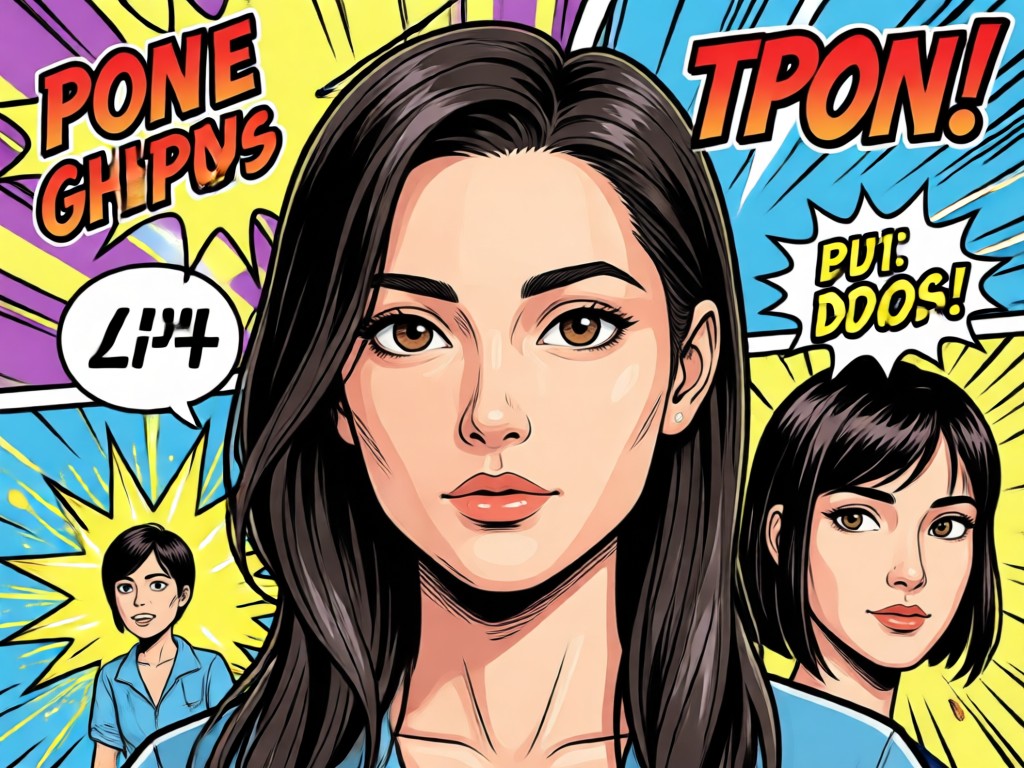 Simple one click comic portrait generation process