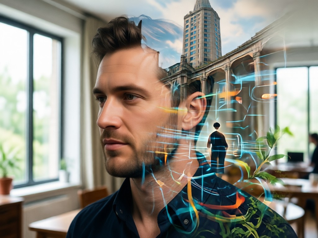 Antarmuka transfer gaya double exposure satu klik AI