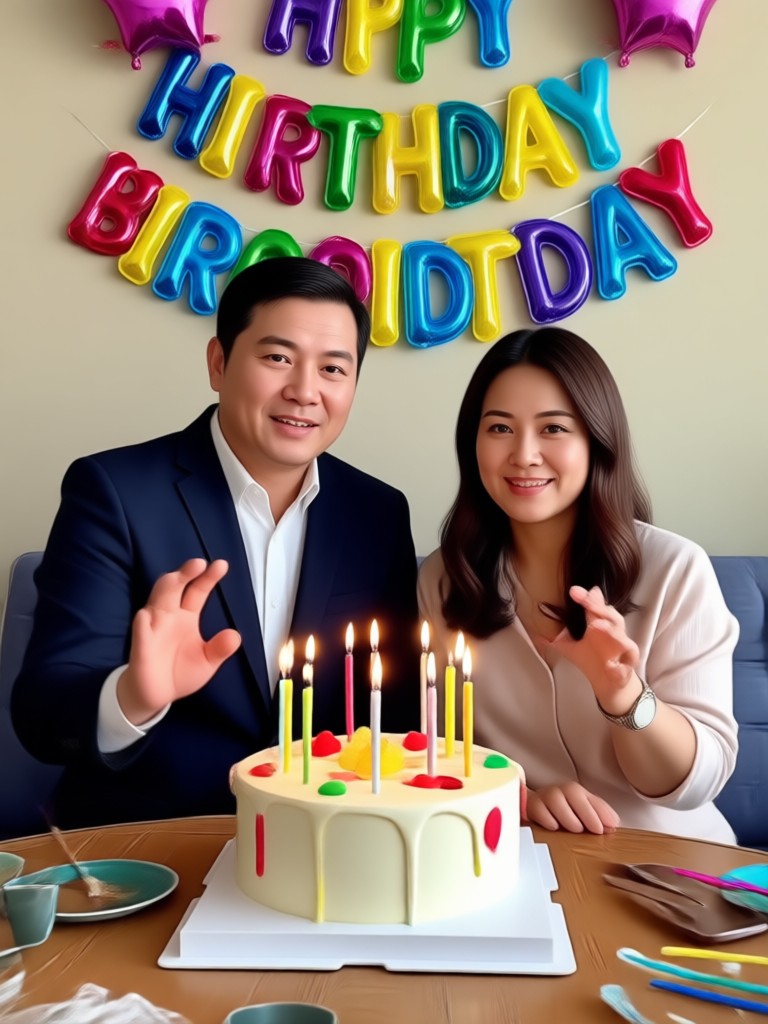 AI birthday video with romantic music visualization