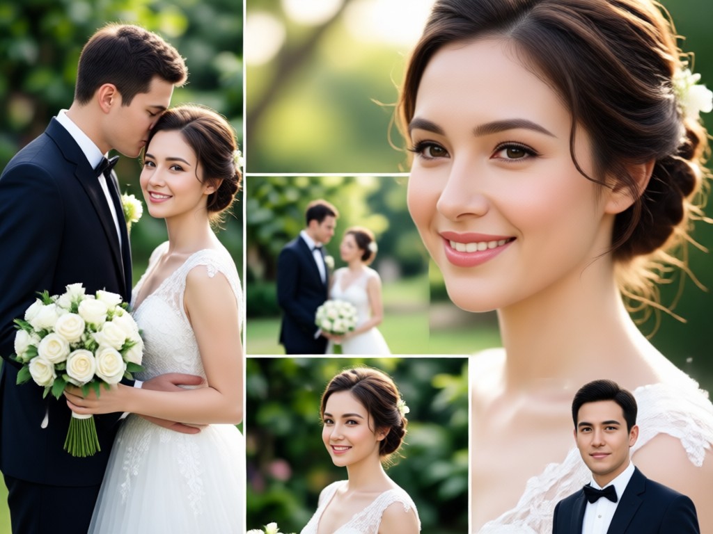 Wedding photo collage maker template library