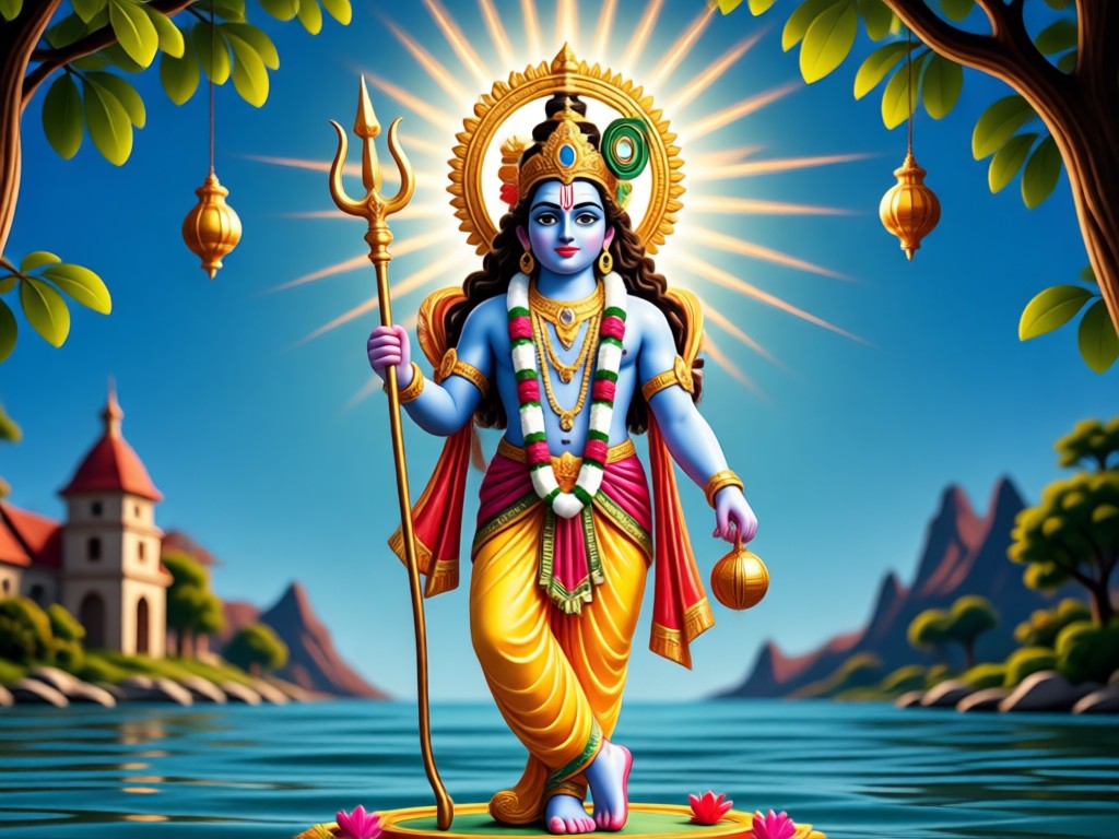 AI applying Krishna style to a photo