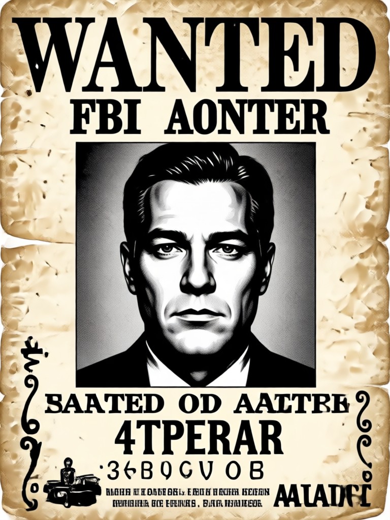 Anime style character wanted poster