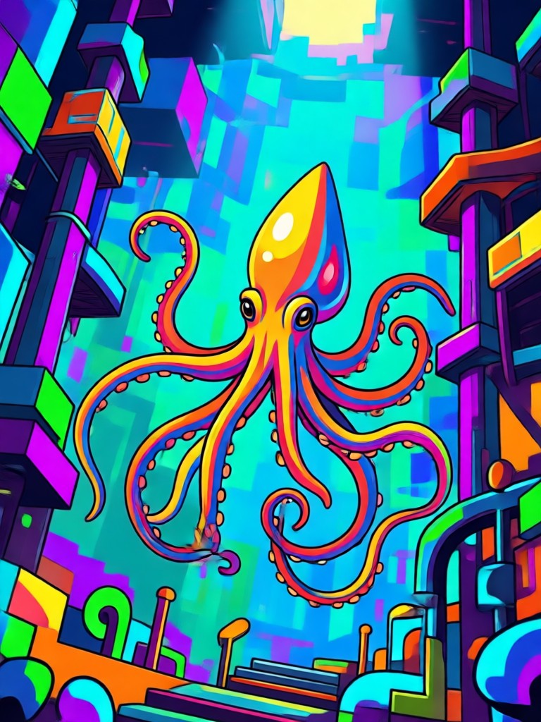 Woman as a Squid Game guard with black mask and red suit