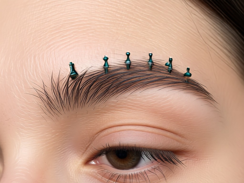 AI facial mapping diagram for eyebrow placement