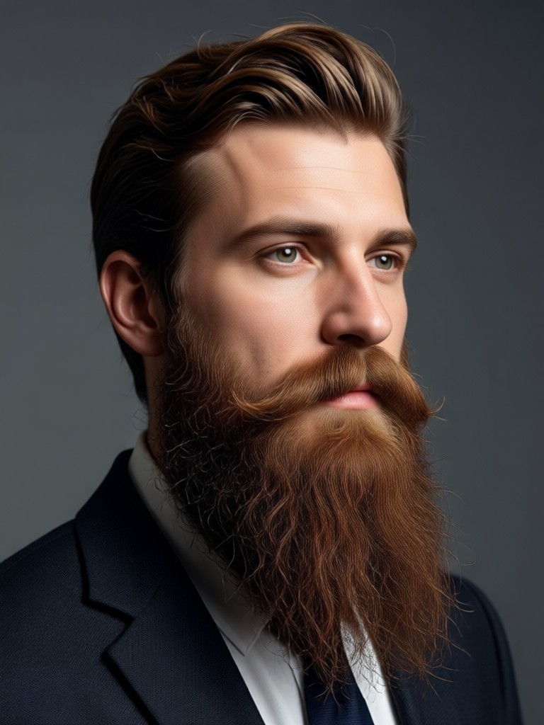Man with AI generated beard transformation
