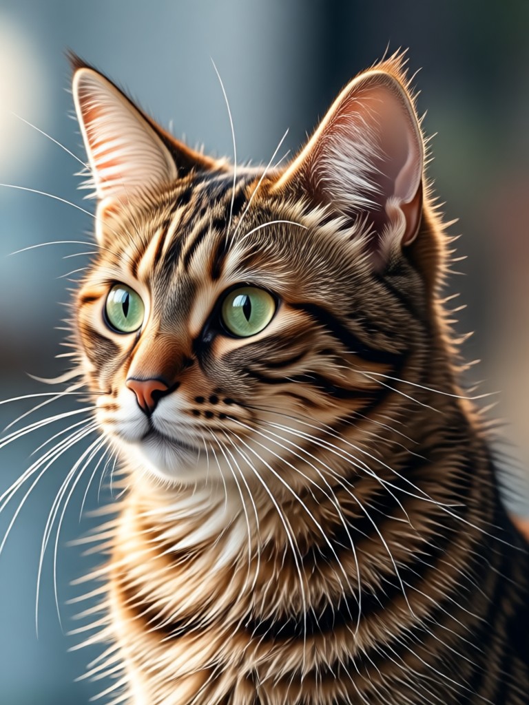 Kitten portrait in 3D clay animation style