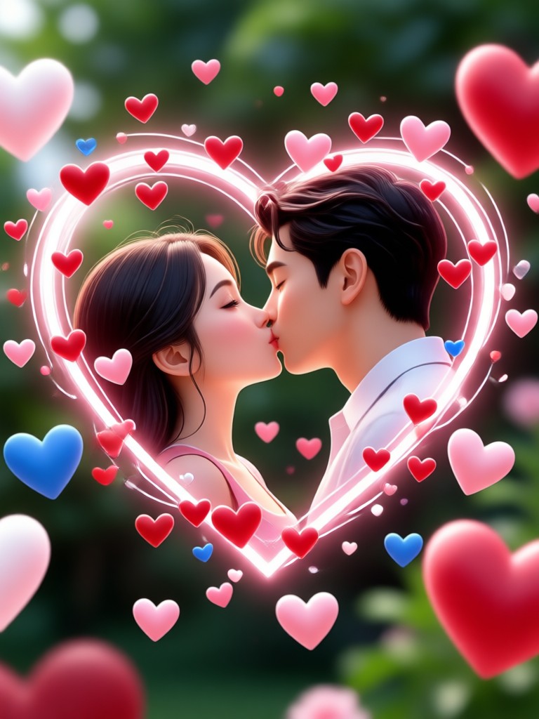 Viral TikTok style Valentine kiss