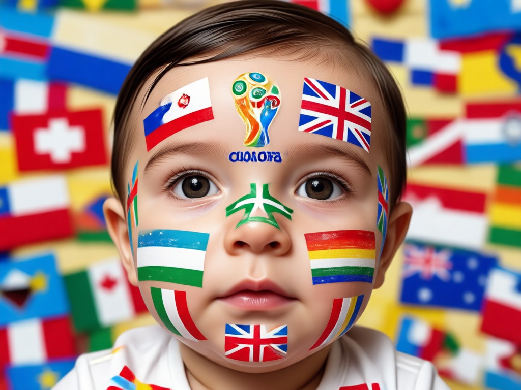 Ai baby in world cup stadium scene