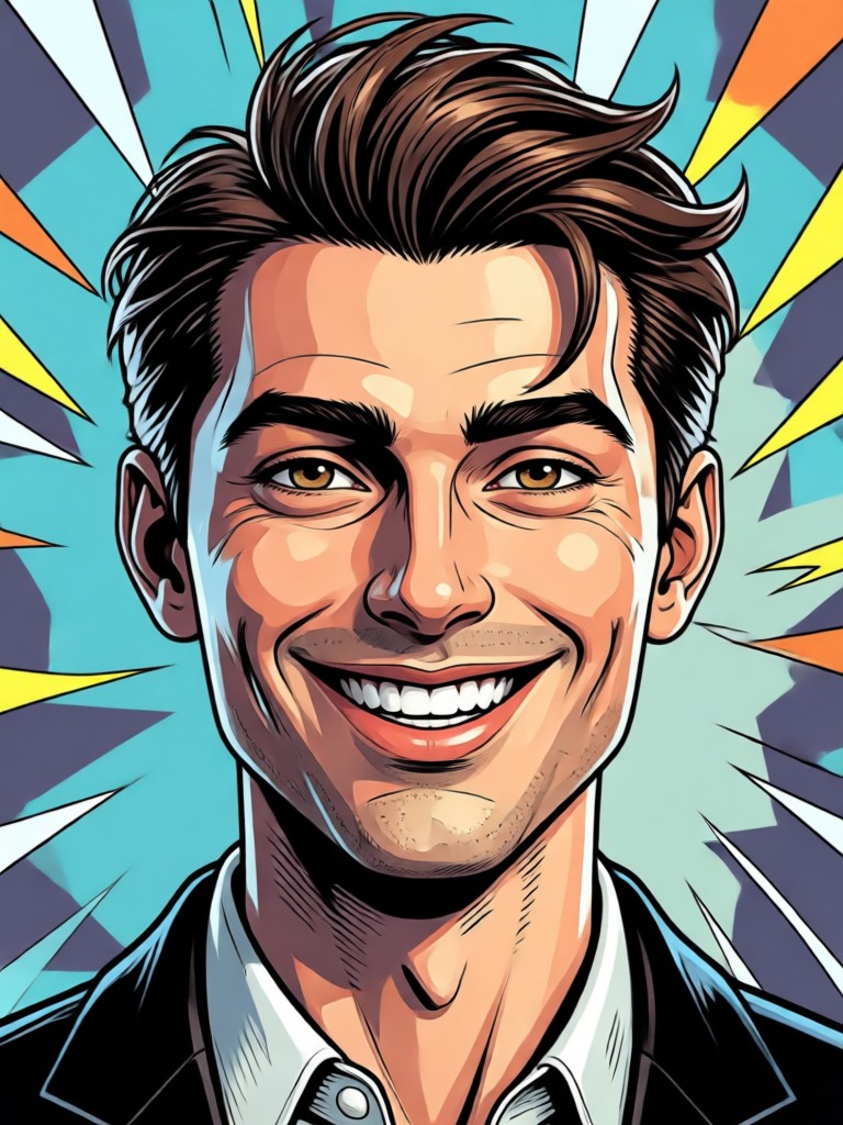 Vintage comic book style 3D character