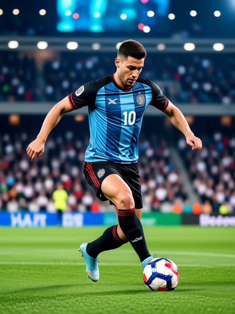FIFA avatar showcasing a skill move pose on the pitch