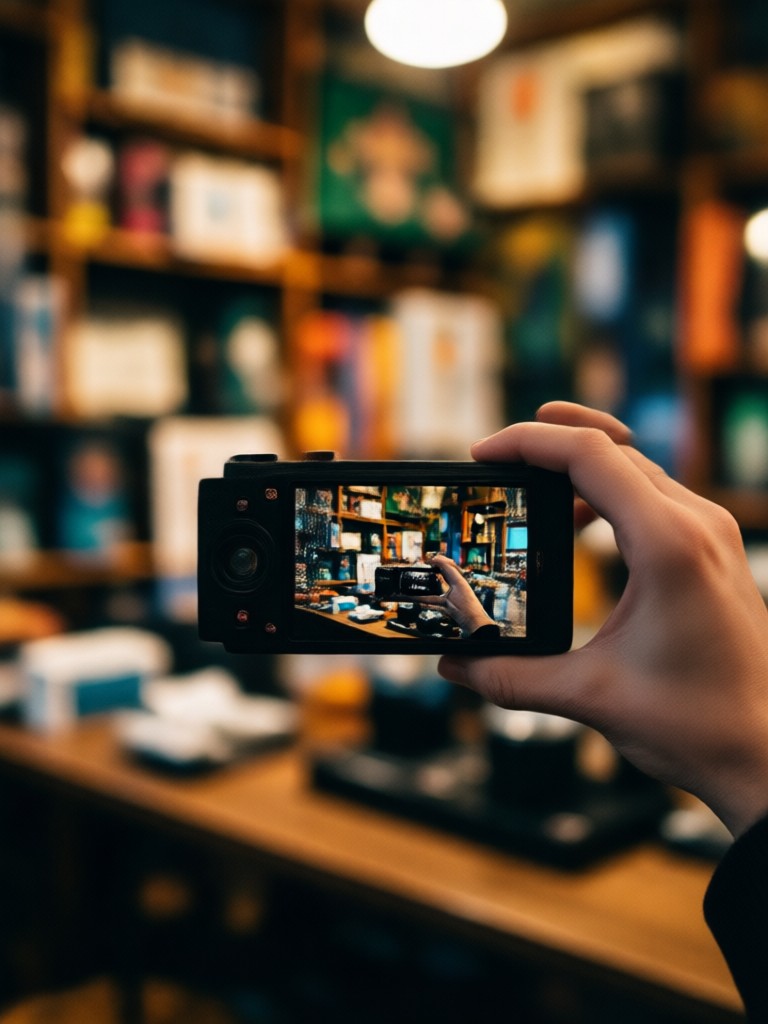 Portrait photo with blurred background bokeh effect