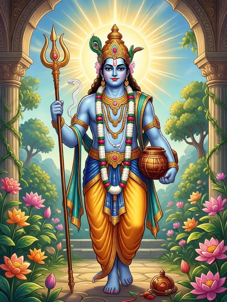 3D clay model style AI image of baby Krishna