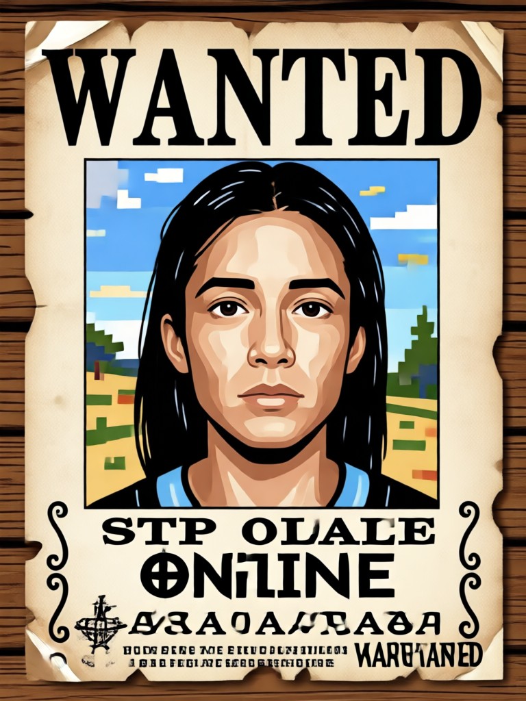 Wanted poster with a custom reward notice