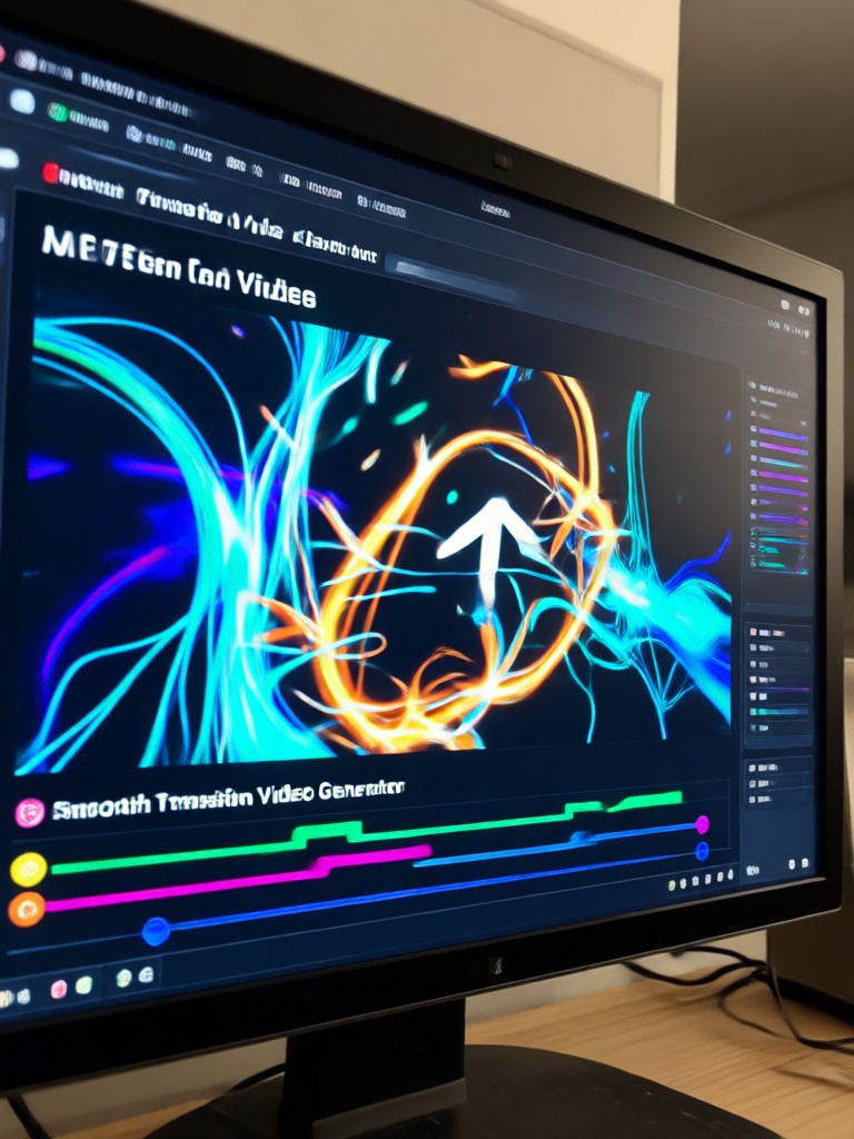 Mobile app interface for AI transition video generation