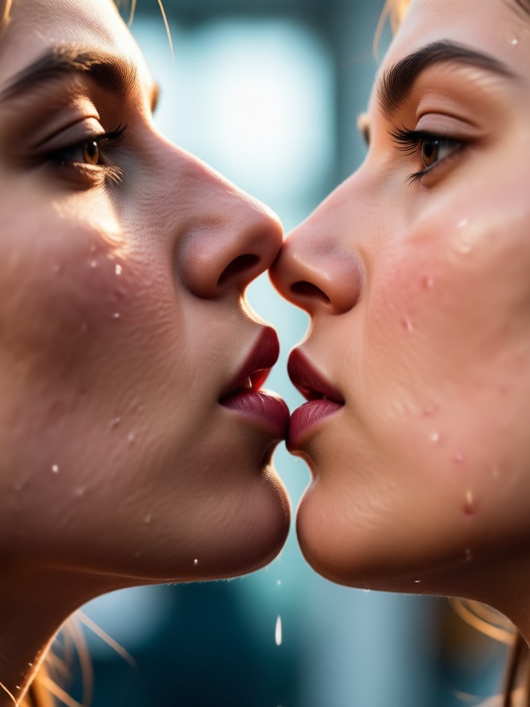 Beso animado a partir de retrato estilo pintura