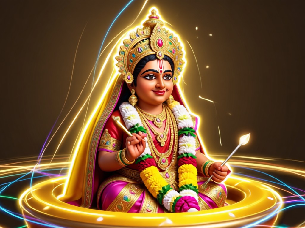 AI generated temple background with pooja elements