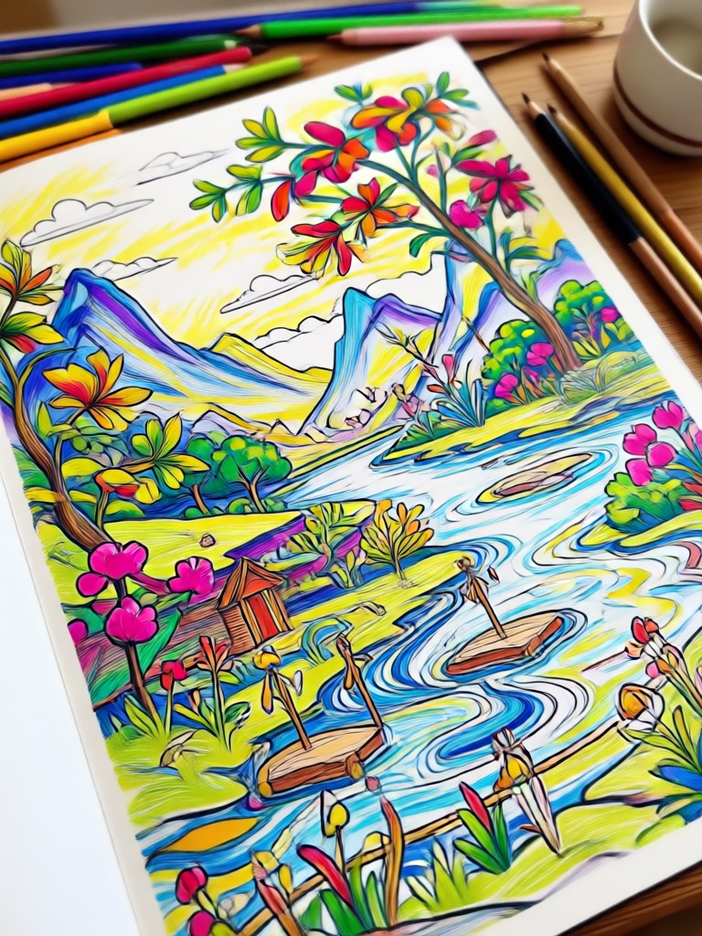 Mobile app creating AI coloring pages