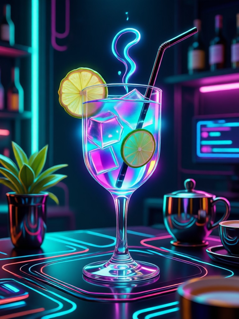 Sunset Boulevard cocktail visualization with citrus and ombre colors