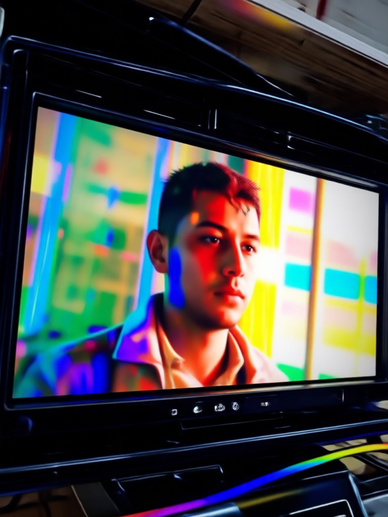 Action scene with a colored object in focus