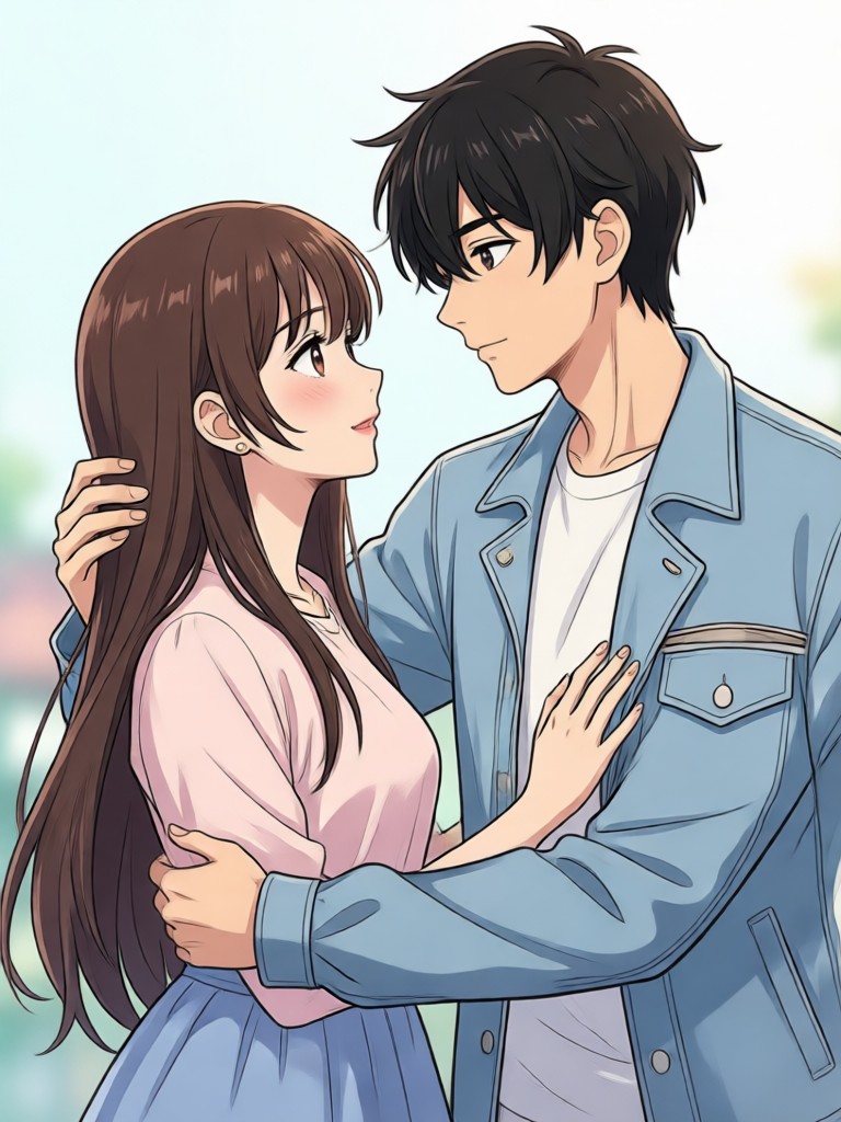 Ghibli inspired anime couple video still