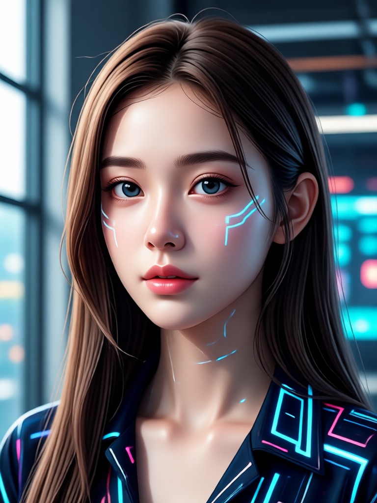 Mobile app interface showing AI girl generation process