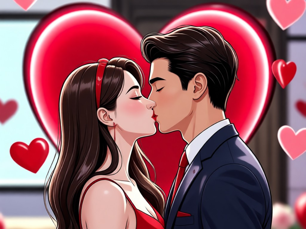Interface showing the easy steps to make a kiss video