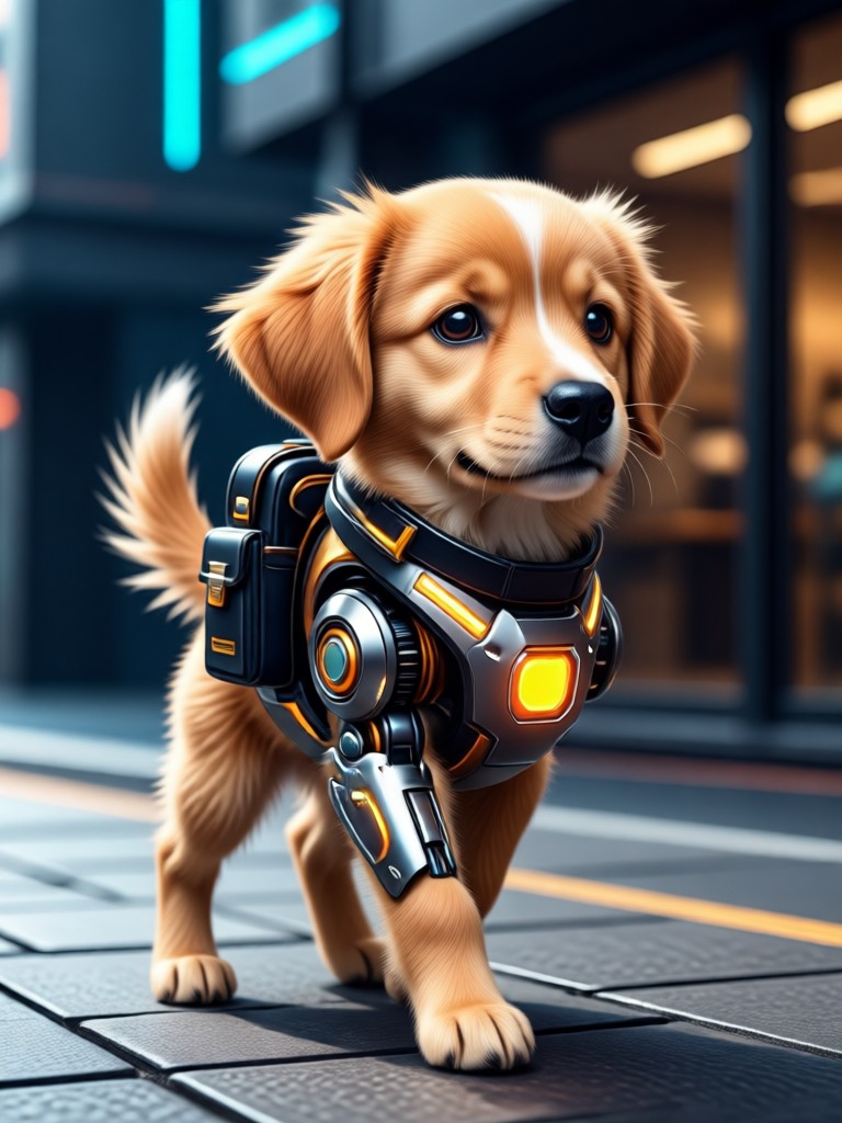 Funny puppy meme style AI generation