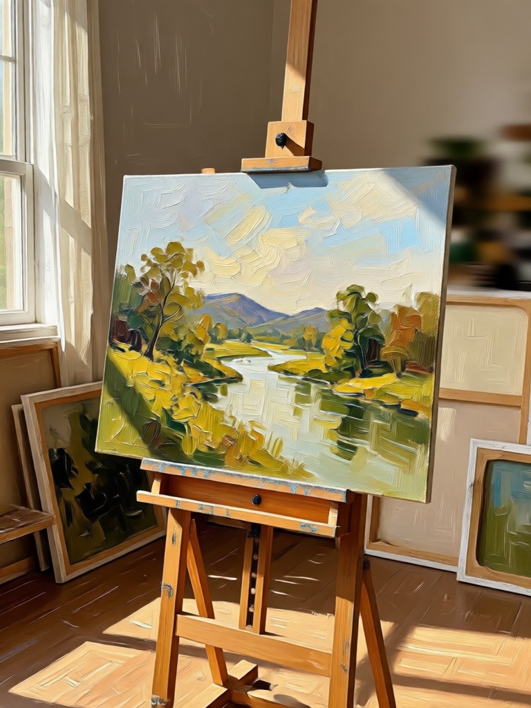 Architekturfoto in ein detailliertes Ölgemälde auf Leinwand verwandelt