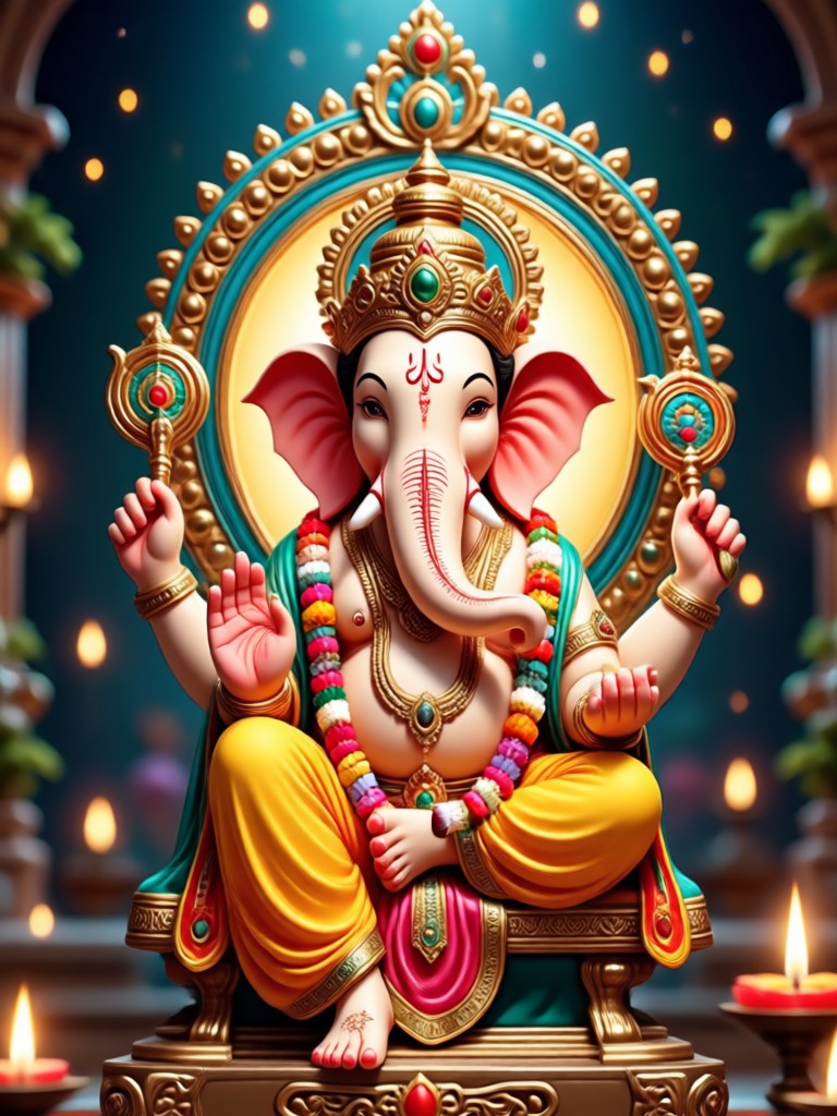 AI generated Ganesh Chaturthi banner design