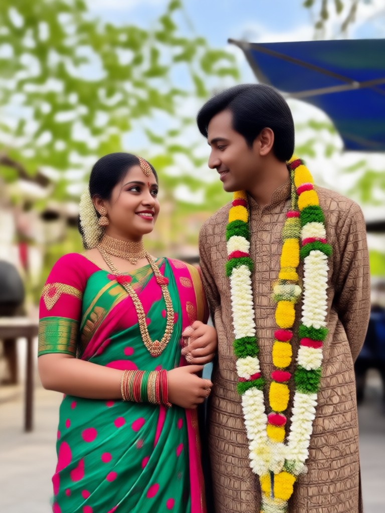 Traditional Maharashtrian family portrait AI