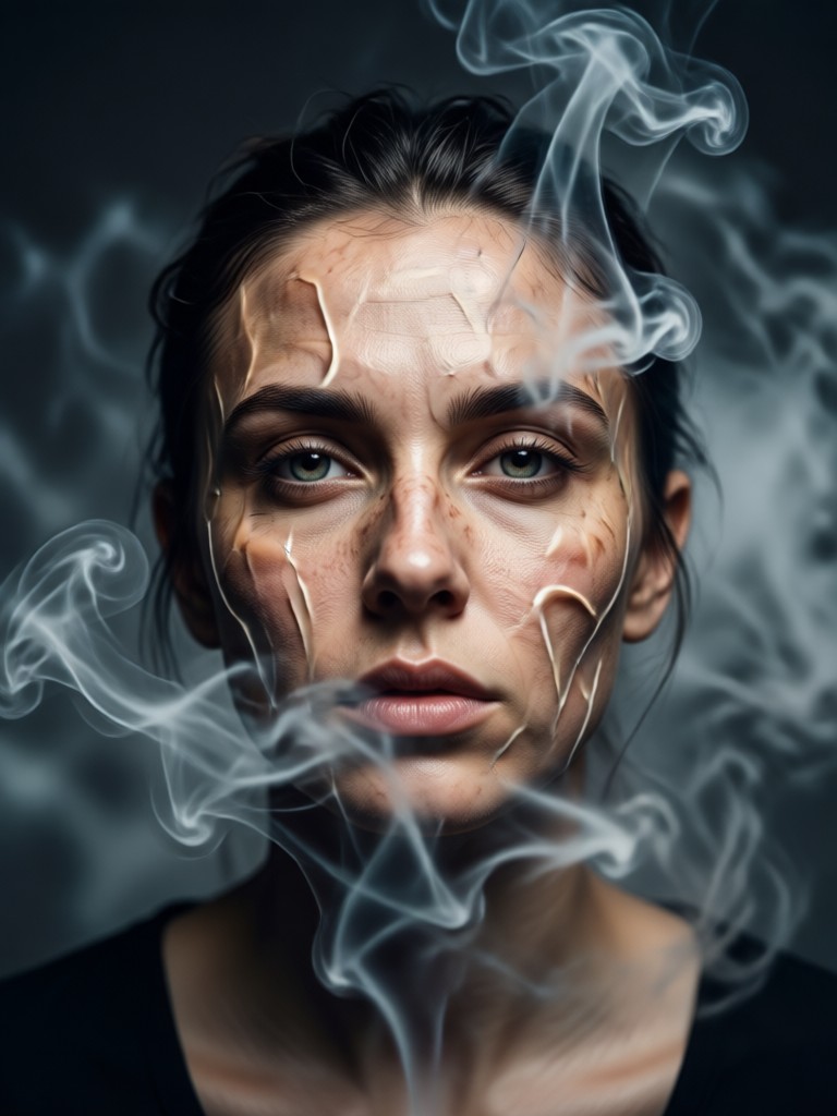 Character portrait with magical smoke wisps