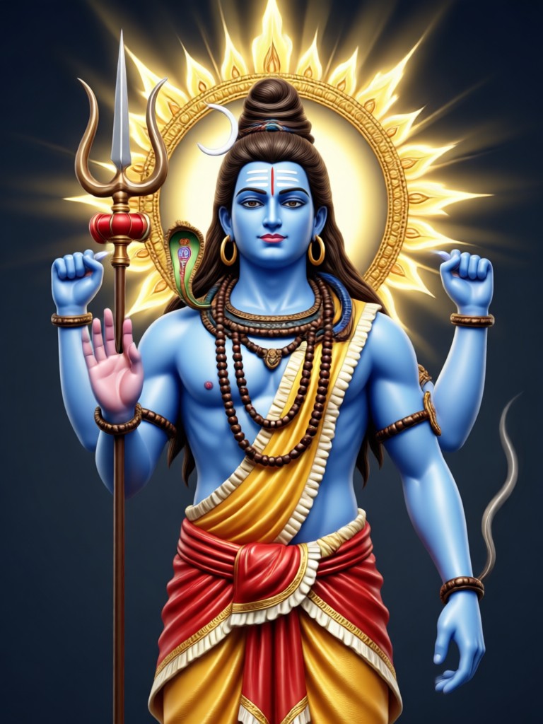 Mahadev meditando no Monte Kailash gerado por IA