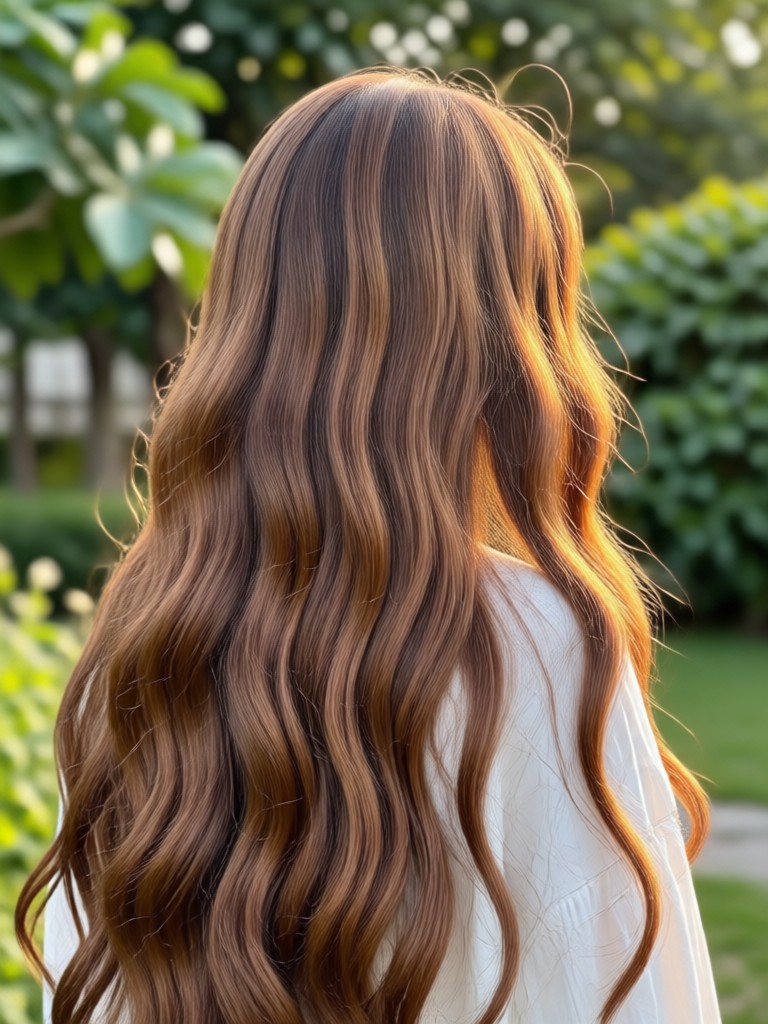 Pelo largo de fantasía con mechas de colores filtro