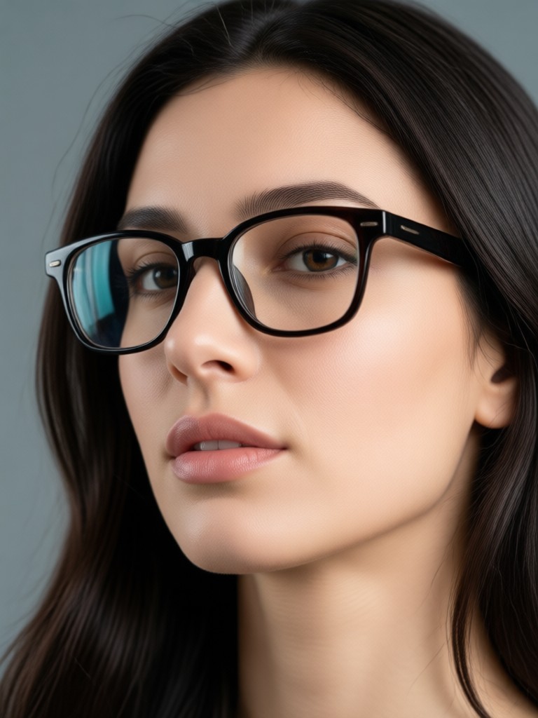 IA adicionou armações redondas hipster