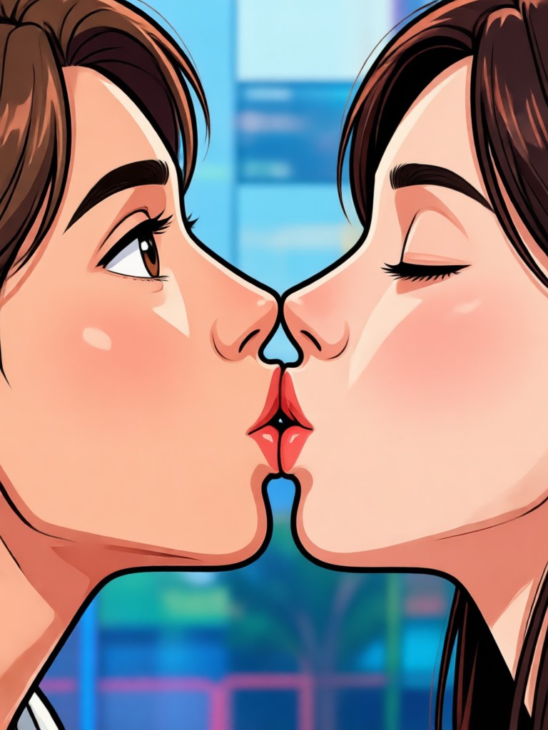 Cinematic kiss effect generated by AI