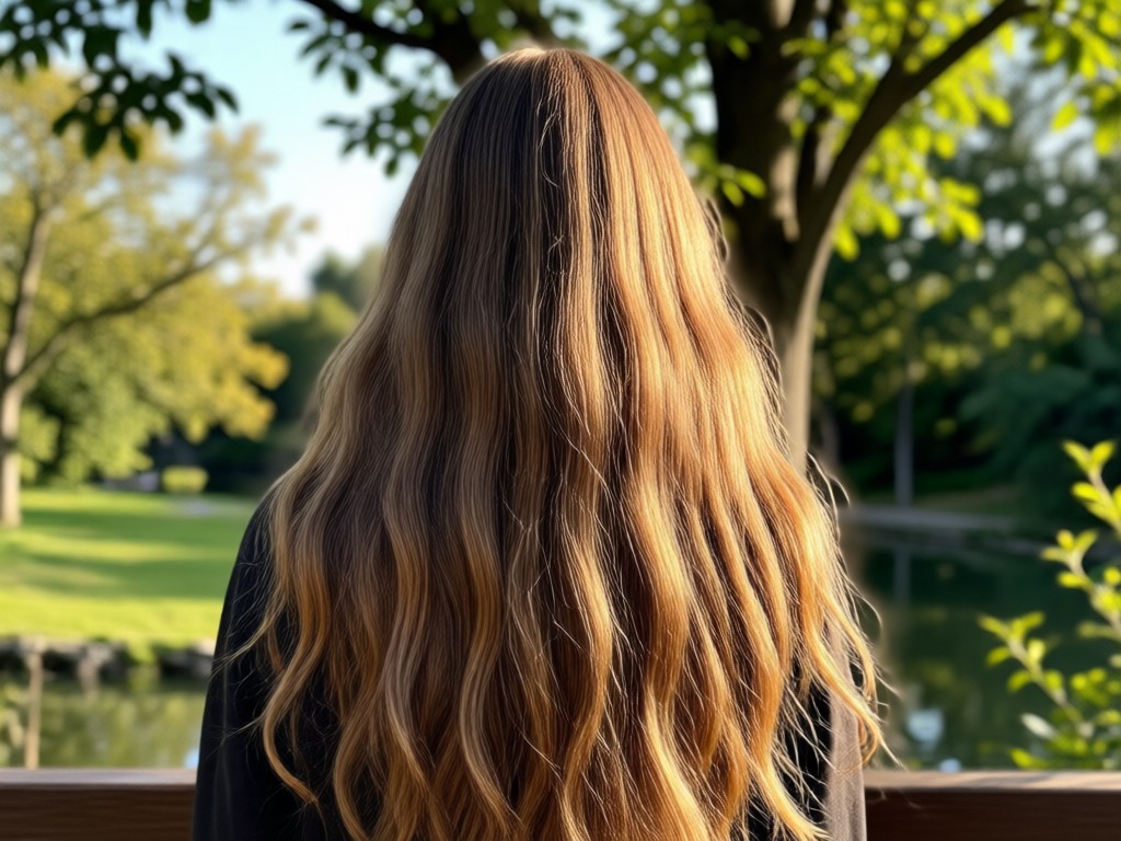 Person comparing real short hair to AI long hair preview