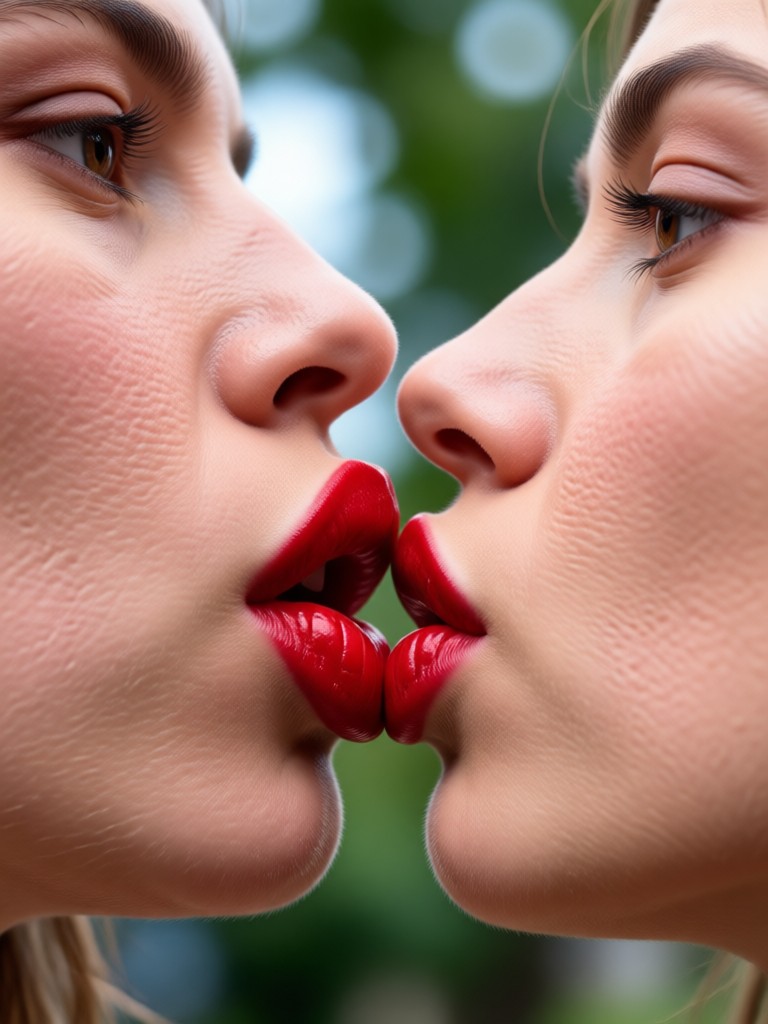 Phone displaying a vertical AI kiss video being created