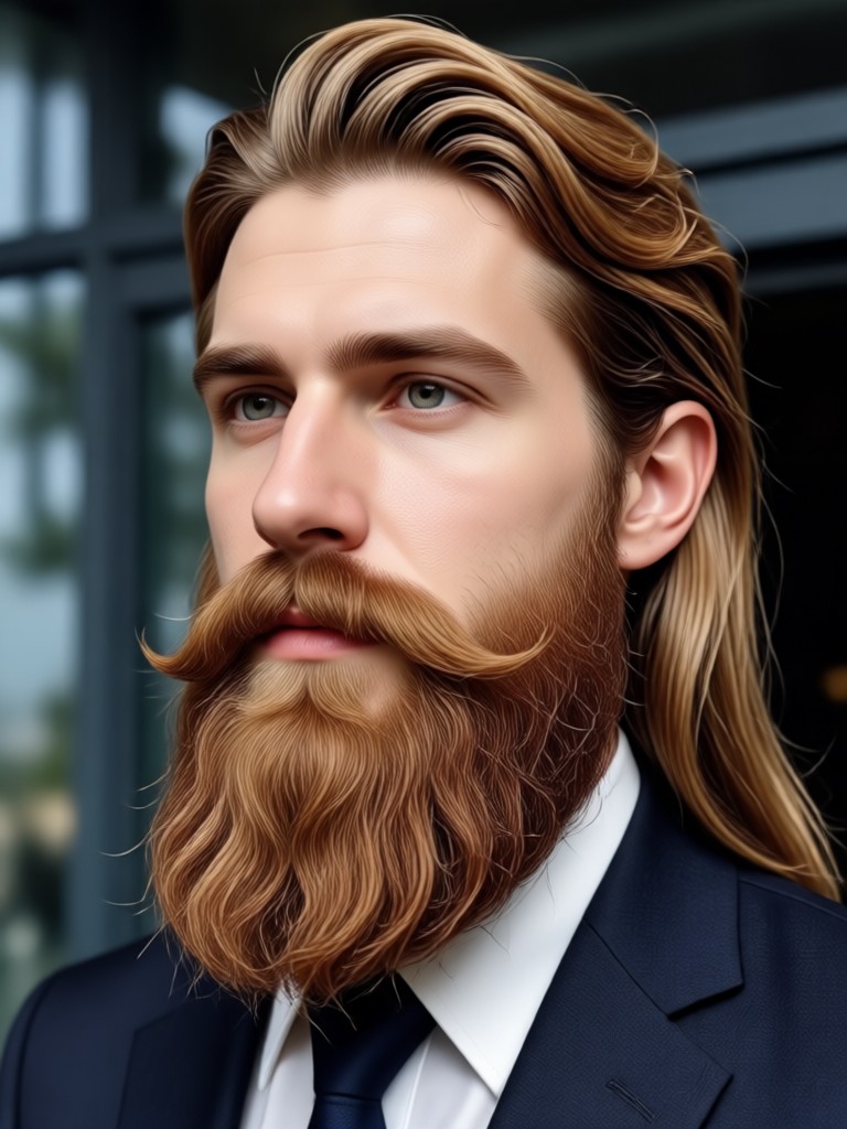 AI beard filter result clean shaven to full beard