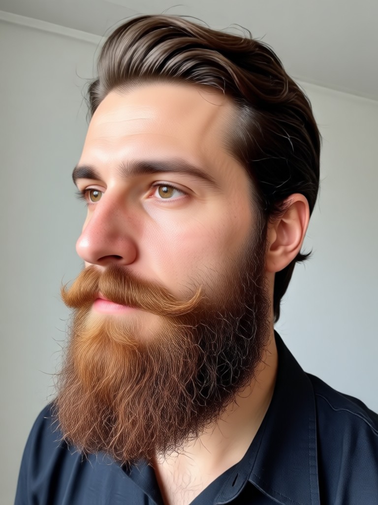 AI generated beard with perfect hair texture