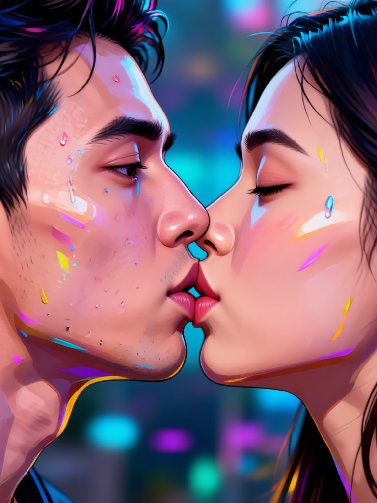 Turn two face photos into a kiss video example
