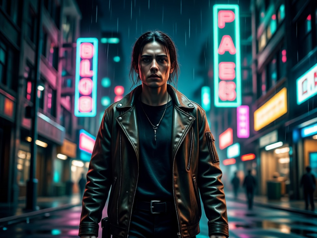 AI character styled in different film genres