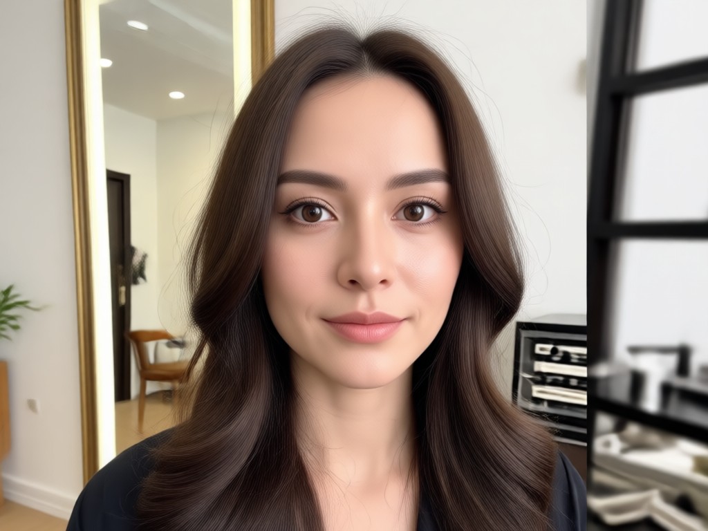 AI hair color change from brunette to blonde