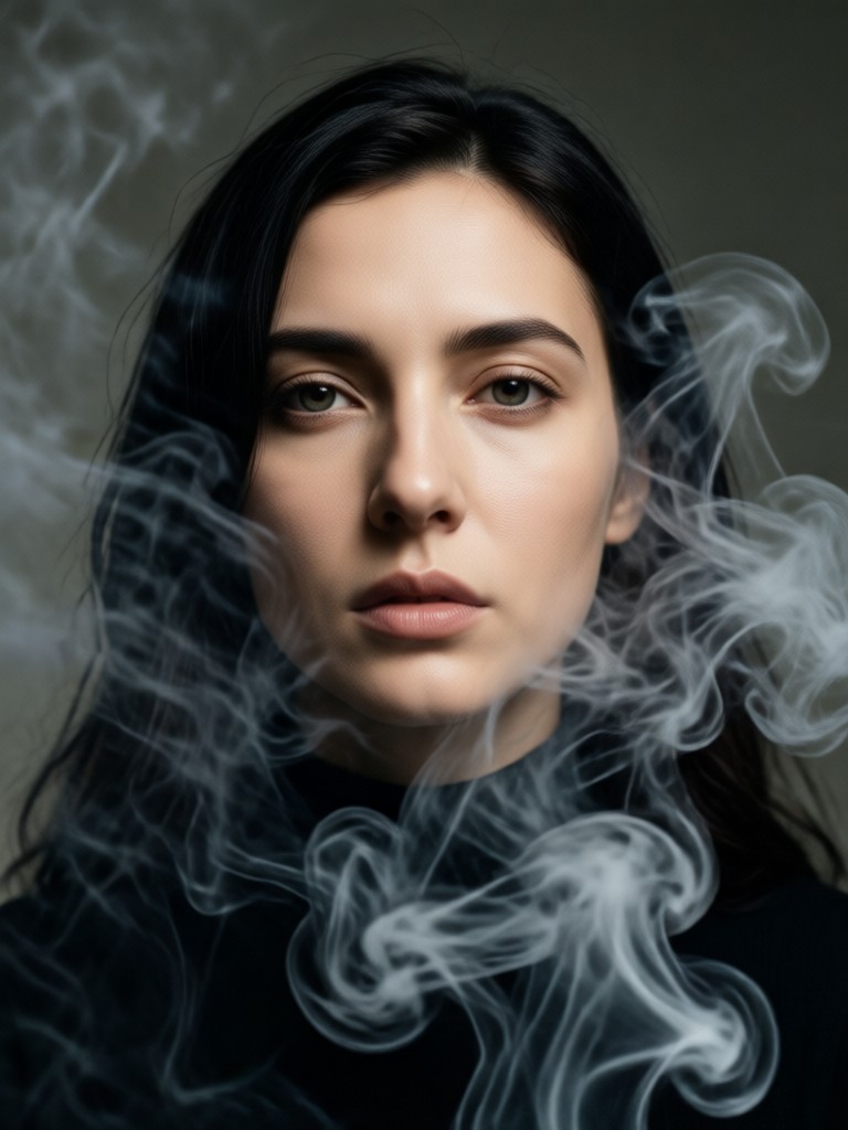 mobile app cinematic smoky portrait creation